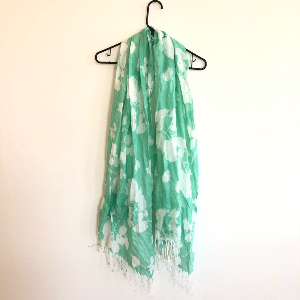 Mint Green and white scarf
